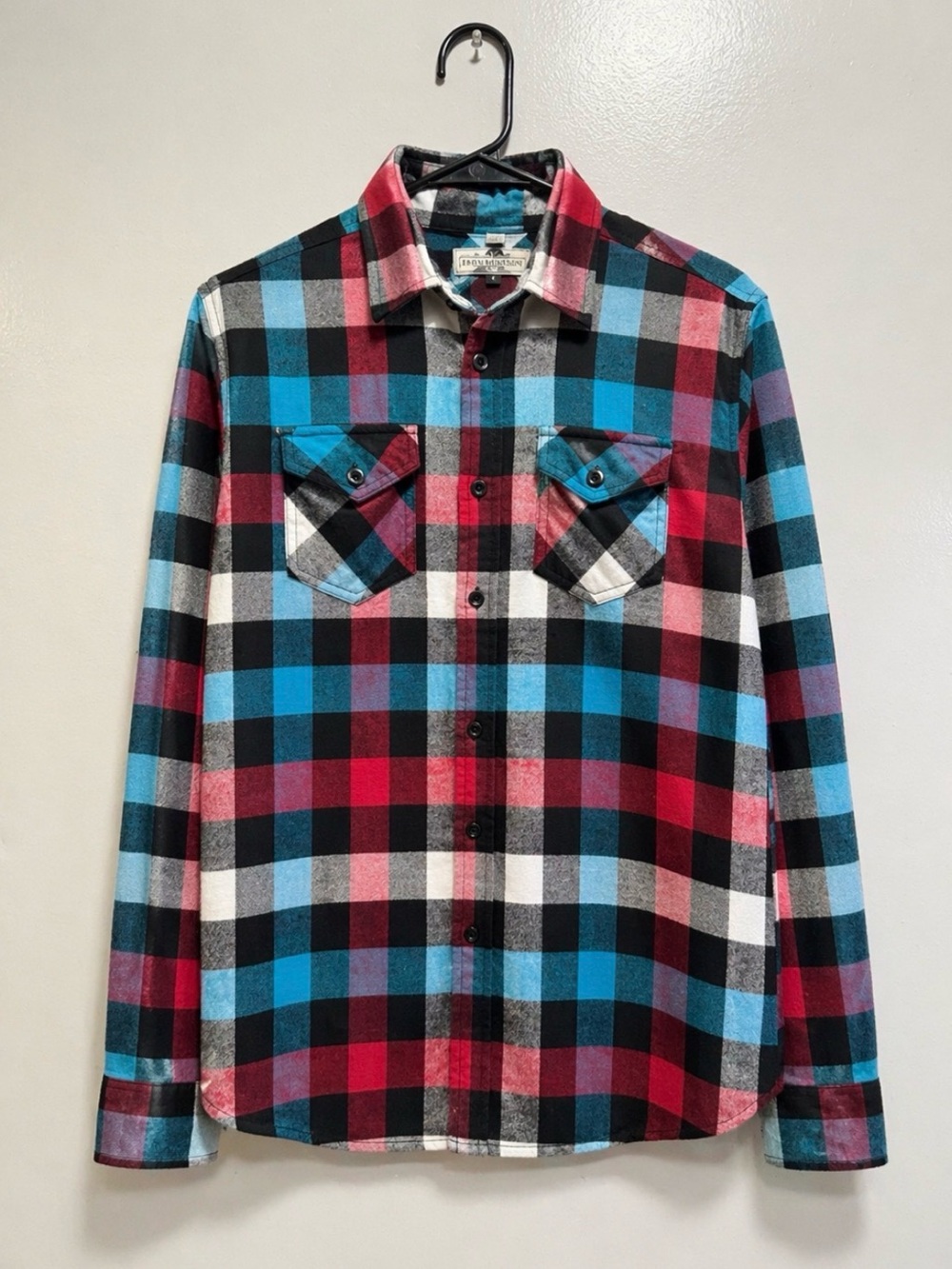 Chor Men's Plaid Button-Down Shirt - Red, Blue & Black